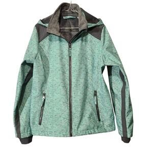 Women's Large L Free Country Faux Fur Lined Soft Shell Hooded Winter Coat Jacket